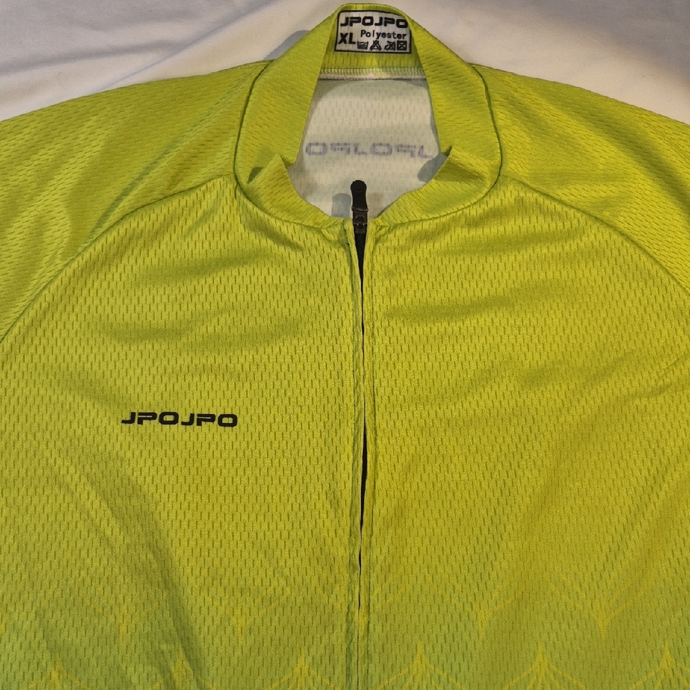 Jpojpo Women's Yellow/Green Cycling Jersey. XL